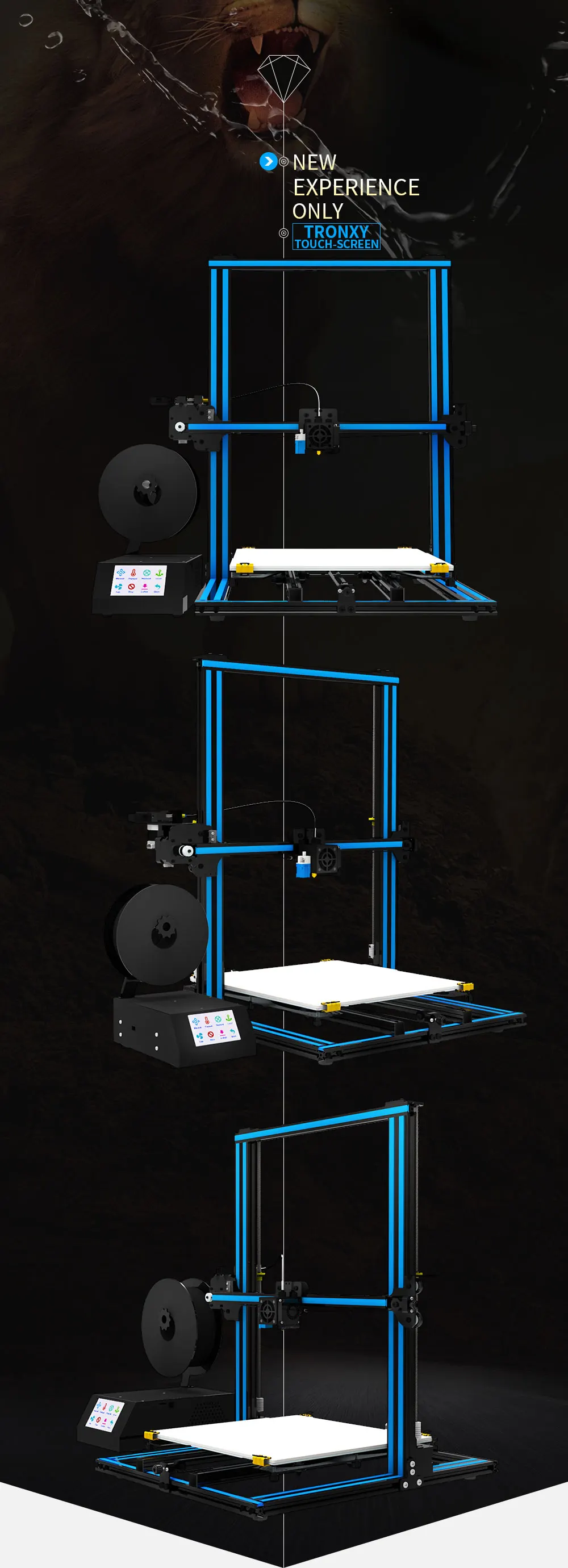 Tronxy X3SA 3d принтер алюминиевый профиль быстрая сборка комплект отключение питания восстановление потери филимента Печать Автоматический уровень нагреватель