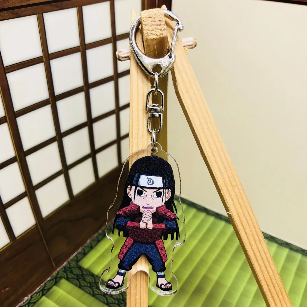 

Anime Naruto Shippuuden Senju Orochimaru Ootutuki Sasuke Gaara Cartoon Pendants keychain Figure Model Toys Key Ring Gift
