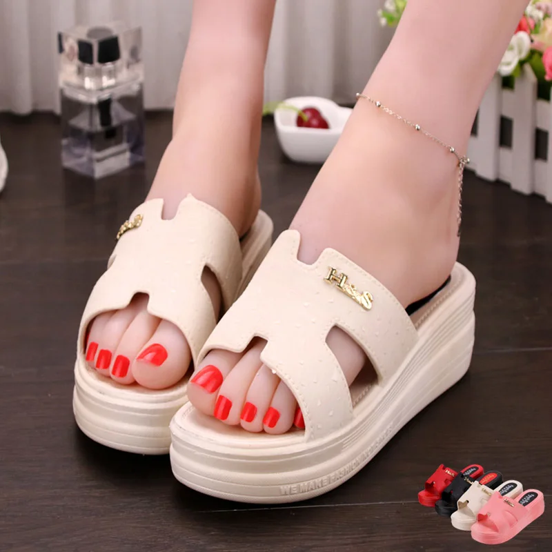 

Summer Platform Slippers Peep Toe Summer New Female Wedge Slippers High-heeled Platform Women Platform Slippers