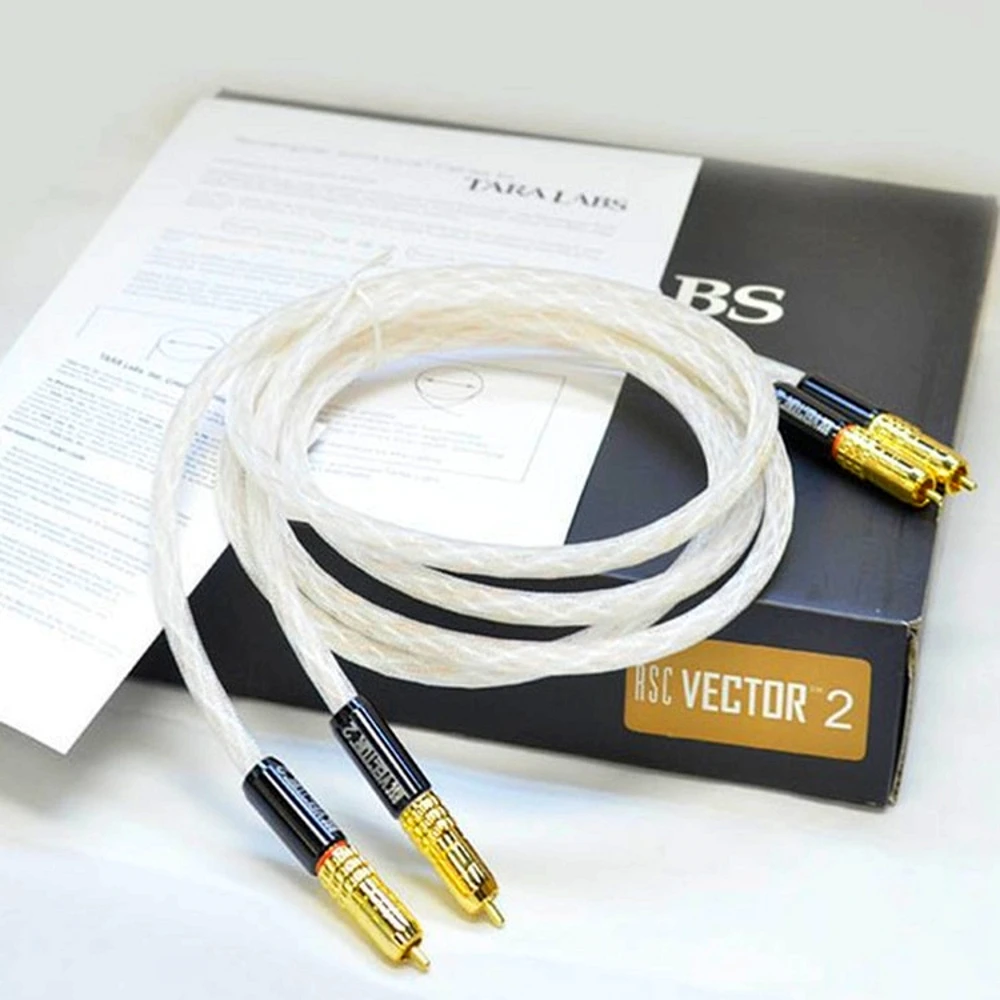  Pair Taralabs RSC Vector-2 RCA Audio 8N silver Interconnect Cable gold rca plug original box Hifi V