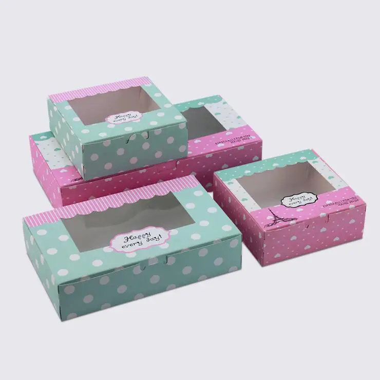 3 размера, 20 шт, крафт-бумага, коробка для торта, макарон, крафт-коробка с окном, бумажная упаковочная коробка для печенья, Свадебная подарочная коробка для печенья