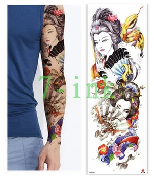 

Waterproof Tattoos Sticker Full Arm fairy fan flower snake Disk tattoo Water Transfer flash tatoo fake tattoo for men women