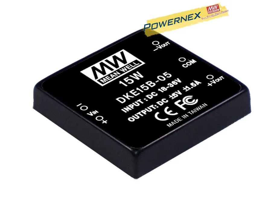

[PowerNex] MEAN WELL original DKE15A-24 24V 313mA meanwell DKE15 24V 15W DC-DC Regulated Dual Output Converter