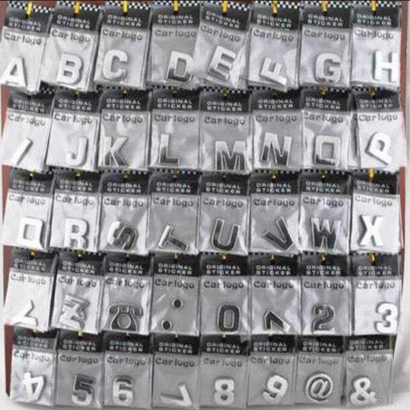 400pcs/Lot Car Alphabet Stickers DIY Letter Figure 3d Plastic Emblems Decal Car Body Stickers Styling|car body sticker|decals carcar decal sticker - AliExpress