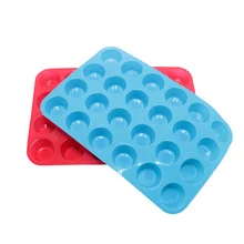 24 Cavity Mini Muffin Cup Silicone Mold Non Stick Cupcake Bakeware Pan Tray Mould Cake Baking Tools DIY