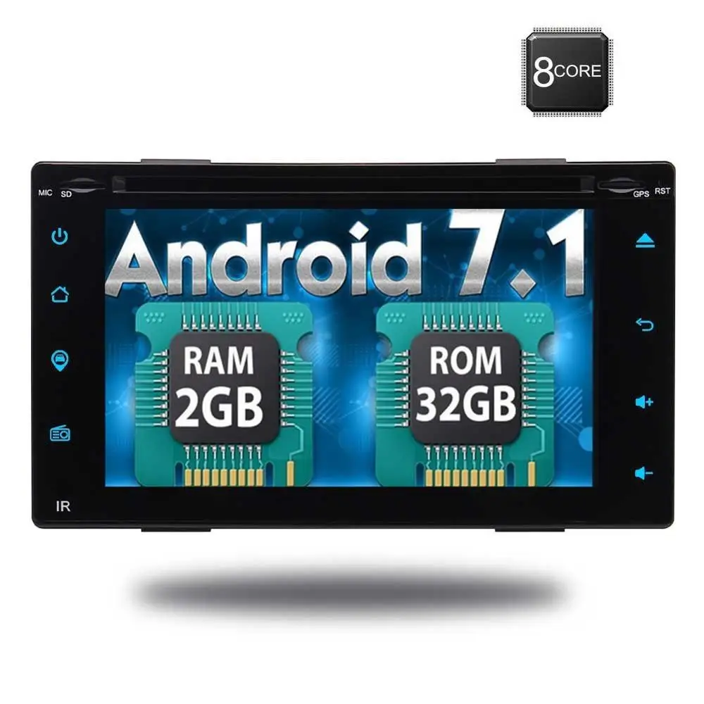 

Wifi Model Android 7.1 8-Core Car DVD Player 2 Din Stereo GPS Navigation Built in Bluetooth 2GB RAM 32GB ROM Support Subwoofer