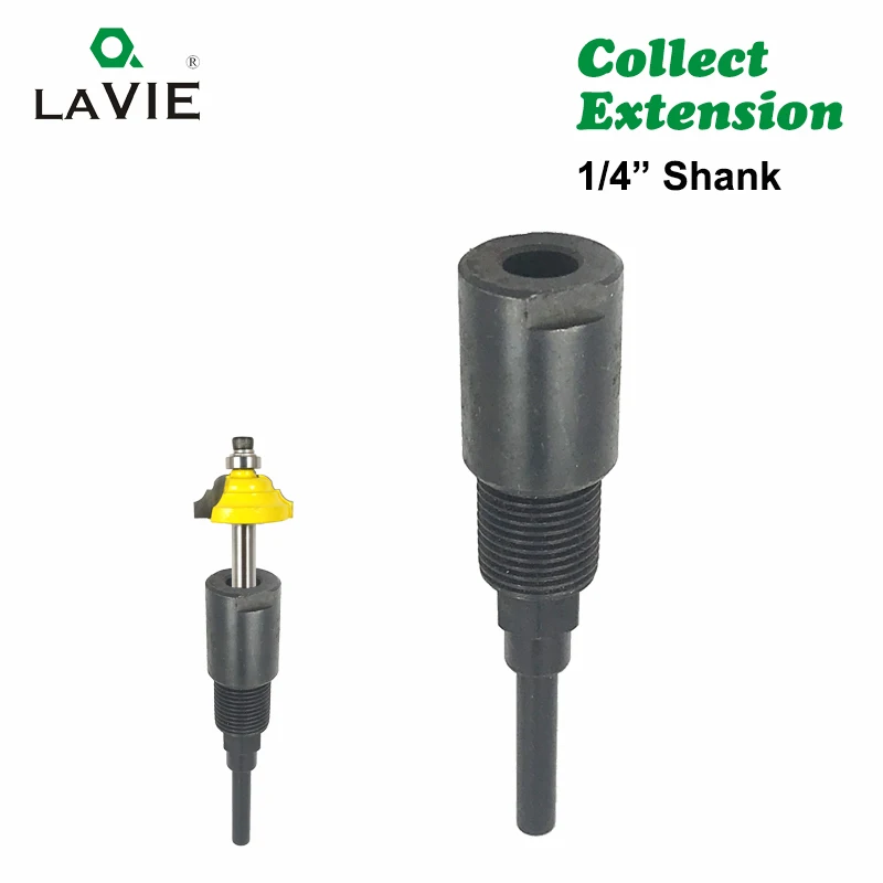 

LAVIE 1pc 1/4 Inch Shank Router Bit Connecting Extension Rod Collet Engraving Machine Extension Milling Cutter for Wood MC04004