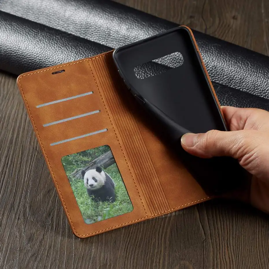 Магнит из искусственной кожи бумажник чехол для samsung Galaxy S8 S9 S10 плюс S10e флип чехол для samsung A6 A7 A8 2018 плюс Роскошные Стенд Coque