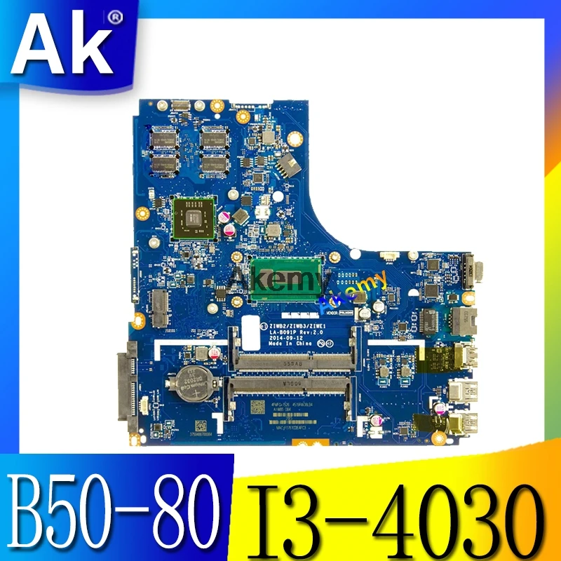 

ZIWB2/ZIWB3/ZIWE1 LA-B091P motherboard for Lenovo B50-80 N50-80 notebook motherboard CPU I3-4030/4005 R5 M330 2G 100% test work