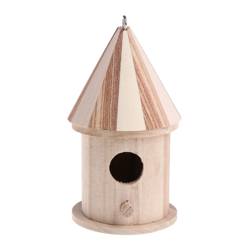 Wooden Nesting Nest Box Bird Cage House Small Birds Blue Tit Wrenin