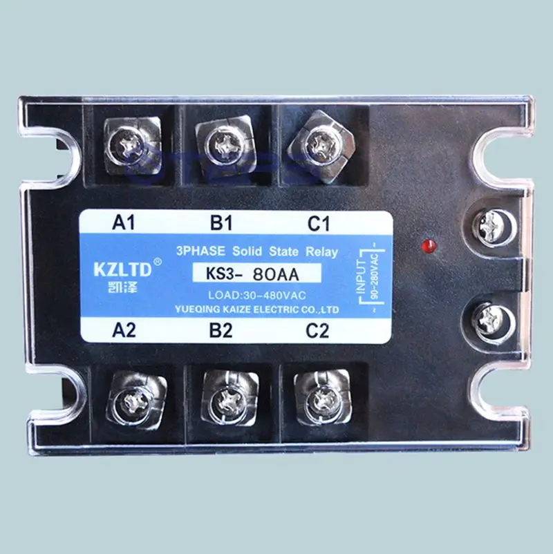 

Three-phase solid state relay 80A 220V AC to AC Solid contactor relay 380V