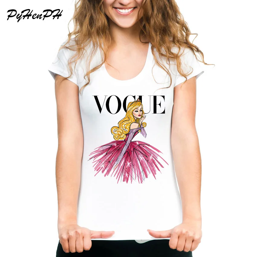 Модная футболка с принтом принцессы в стиле панк, летняя стильная модная женская футболка, забавные повседневные футболки с коротким рукавом в стиле Харадзюку, милые топы