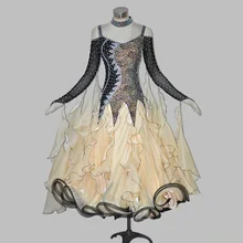 Lady’s Waltz Dancing Dress 2017 New Profession Custom Made Long Sleeve Tango Flamenco Ballroom Competition Dance Dresses Women