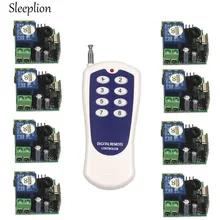 Sleeplion DC 12v 10A relay 1CH wireless RF Remote Control Switch Transmitter+ 8 Receiver 433MHz 315MHz