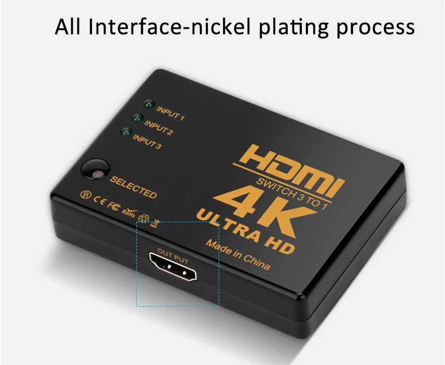 HDMI переключатель 3 в 1 компьютер 4K разъем 3 в 1 выход HDTV видео дистрибьютор сплиттер 1080 P/4 K* 2K вход/выход HDMI