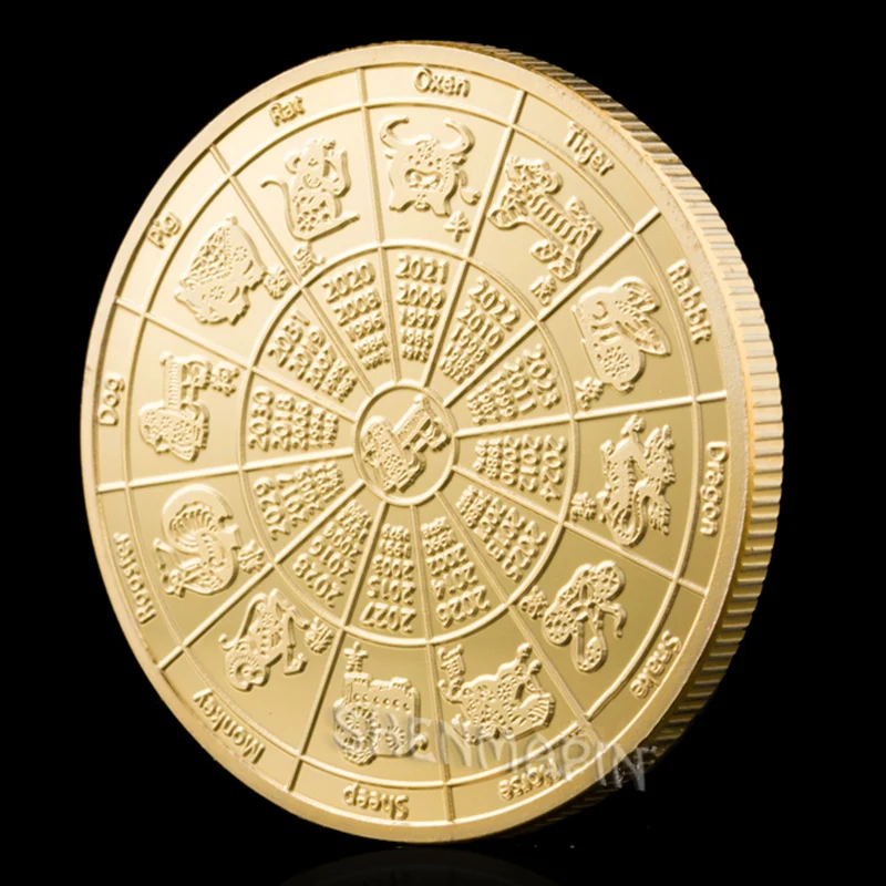 Лояльность собака отправить золотые памятные монеты 12 зодиака коллекционные монеты Год Собаки медаль подарок украшения для дома золотые монеты