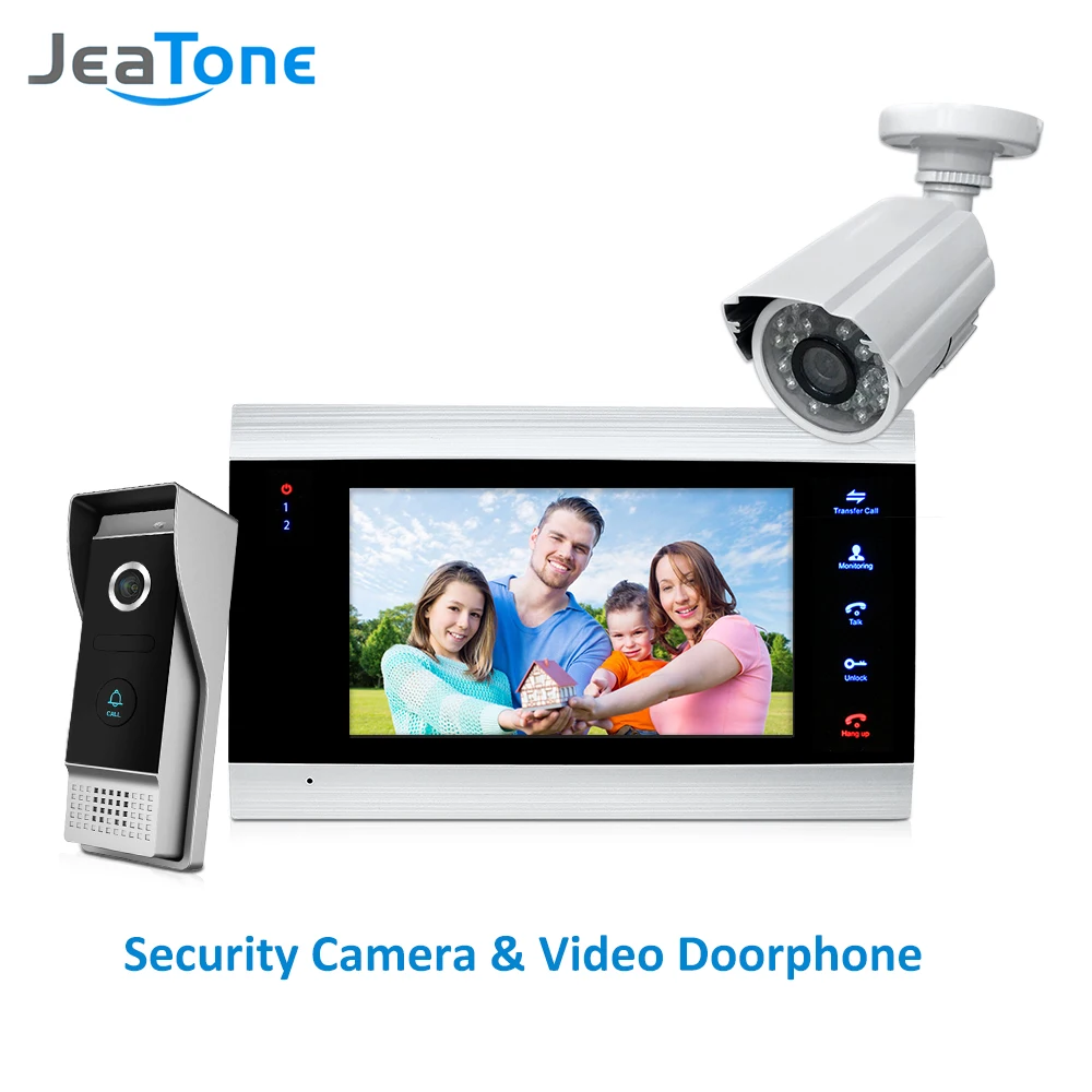 JeaTone 7 дюймов видеодомофон 1200TVL наружная панель вызова+ 1200TVL аналоговая камера система контроля доступа дверной Звонок
