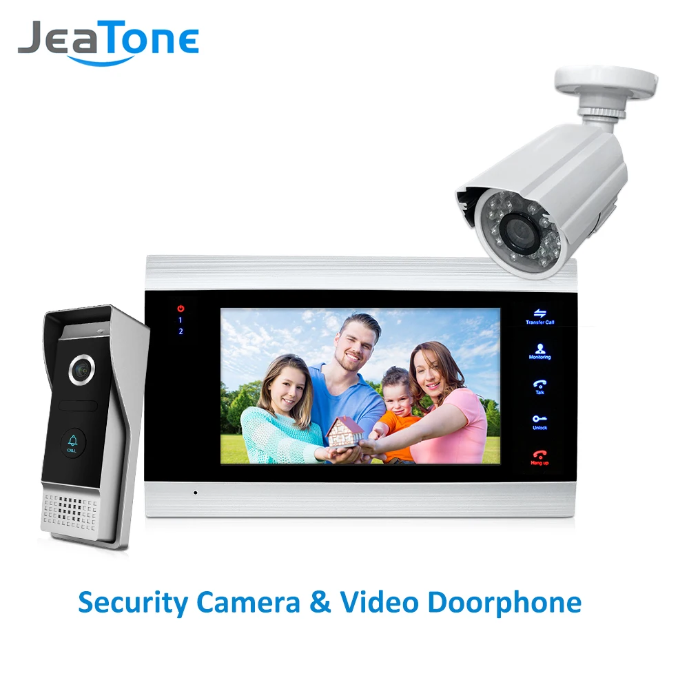 JeaTone 7 inch Video Door Phone Video Intercom 1200TVL Outdoor Call Panel + 1200TVL Analog Camera Access Control System Doorbell JeaTone 7 inch Video Door Phone Video Intercom 1200TVL Outdoor Call Panel + 1200TVL Analog Camera Access Control System Doorbell