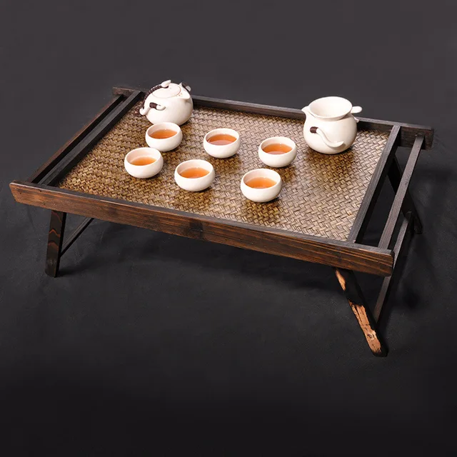Wooden Tray Table For Breakfast Bed Serving Foldable Legs Wooden Tray Table For Breakfast Bed Serving Foldable Legs Living Room Furniture Folding Bamboo Snack