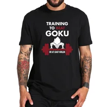 Treinamento para bater goku t shirt z anime t 100% algodão de alta qualidade super nerdy aptidão camiseta navio da gota