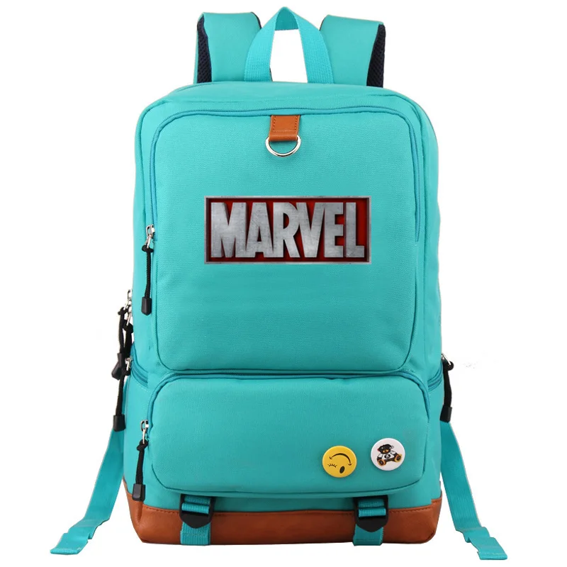 Многоцветная школьная сумка с надписью Marvel Мститель для мальчиков и девочек, женский рюкзак, школьные сумки для подростков, Холщовый мужской рюкзак для студентов - Цвет: 17