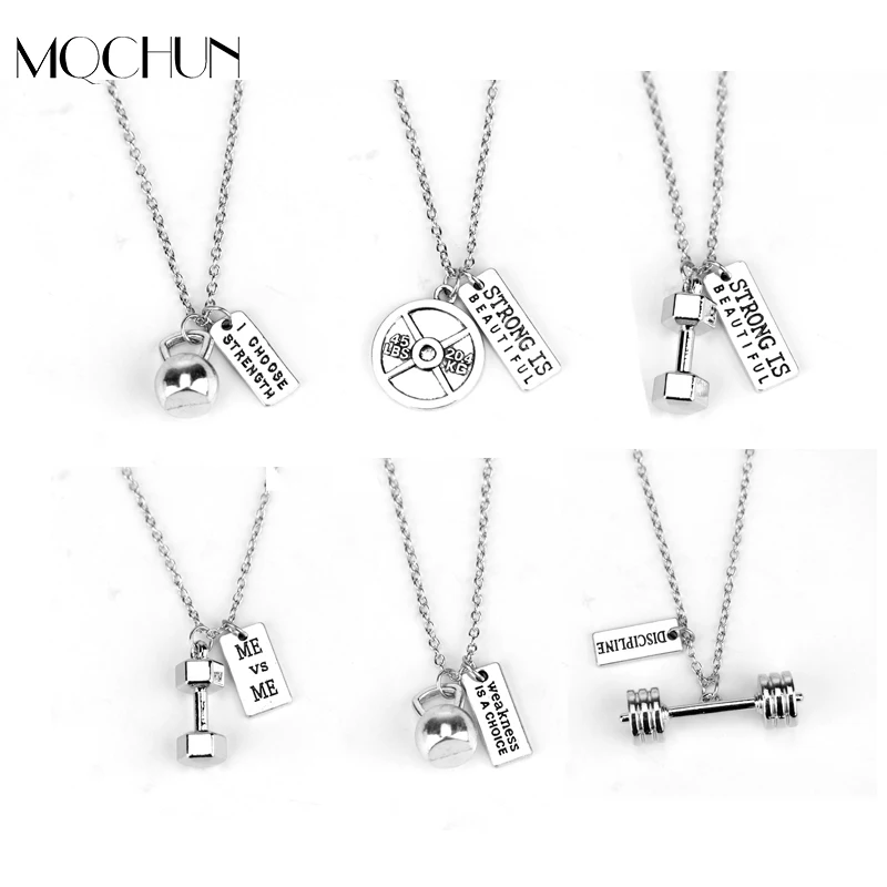 Buy Dumbbell Necklace Pendant Jewelry Gym Fitness