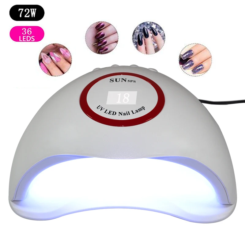 36PCS LEDs Dual hands Nail Lamp 72w Dryer LED For Curing UV Gel Polish With Sensor LCD Display | Красота и здоровье