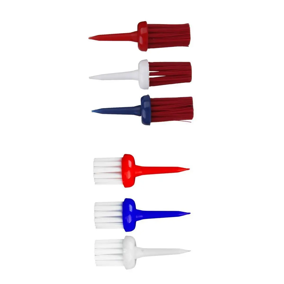 Perfeclan 2 Packs of 3 Brush-t Golf Tees Driver - 6pcs brush tees - 52/62mm Height Golf Brush Driver  