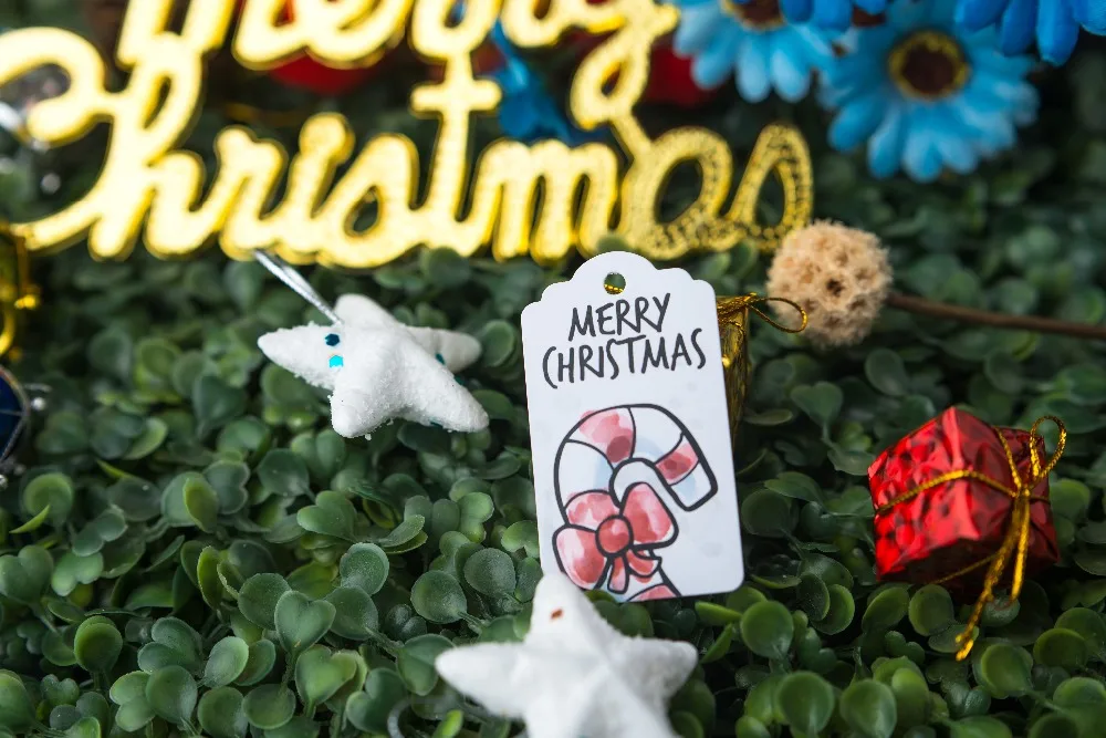 

200 pcs 3.5x6.2cm paper label personalized tag candy favor tags New year's gifts Label candy favor tags Christmas label