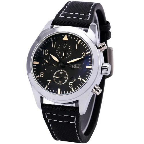 Модные мужские часы с голубым покрытием, мягкий кожаный ремешок, Роскошные автоматические механические наручные часы - Цвет: BLACK-WHITE