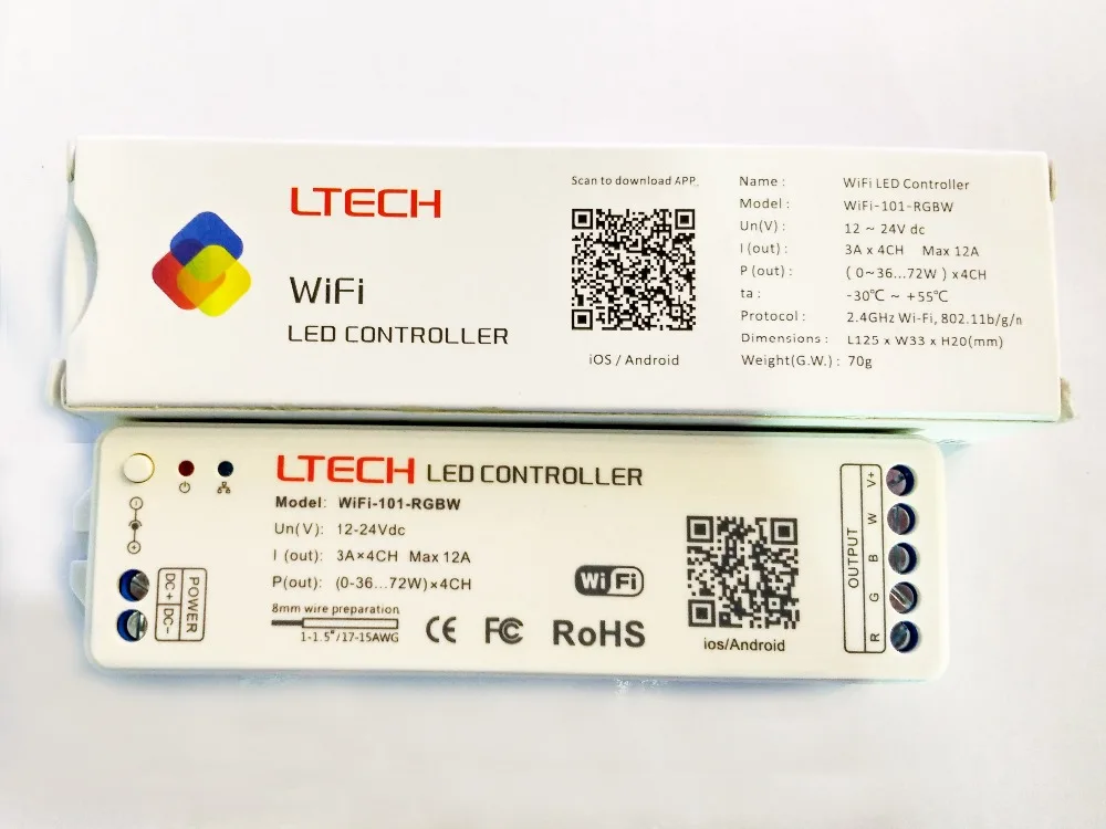 

20pcs New 2016 iOS/Android APP WiFi-101 RGBW led controller Intelligent Wireless 2.4G For rgbw led strip DC12-24V Free shipping