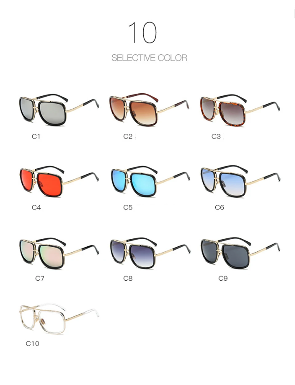 jumlai 2019 New Fashion Big Frame Sunglasses Men Square Fashion Glasses for Women High Quality Retro Sun Glasses Vintage Gafas (4)