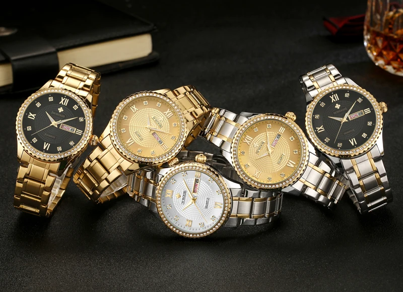 Мужские часы Топ бренд класса люкс WWOOR Алмаз Золотые мужские часы водонепроницаемые золотые нержавеющая сталь мужские наручные часы