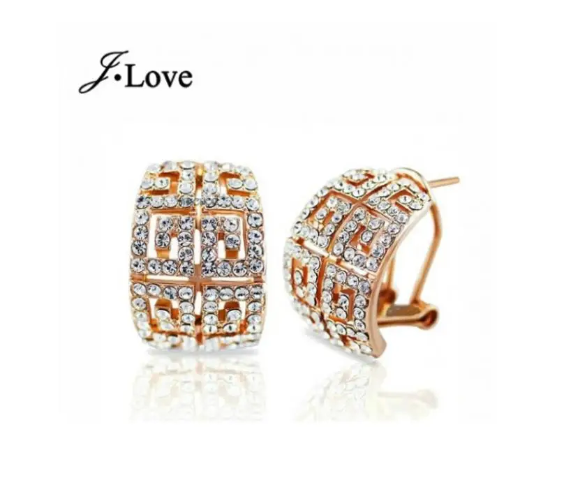 

OMH wholesale buy 5pair OFF20% silver gold 18KT white gold Austrian crystals fashion high-grade Clip Earrings Free ship EH139