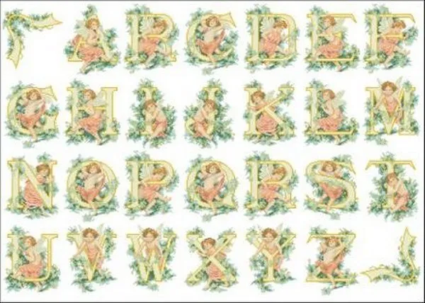 Us 3549 Top Quality Beautiful Counted Cross Stitch Kit Angel Alphabet Alphabetic List Dictionary Letters Fairy In Package From Home Garden On - 