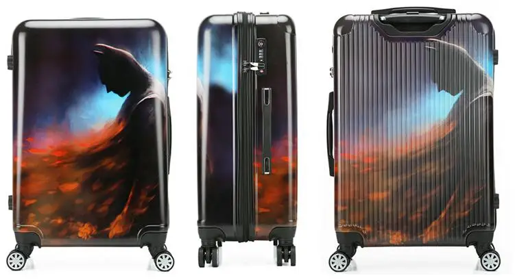 ZYJ Kids Iron Man Captain America Travel Rolling Luggage Cartoon Spiderman Batman Spiderman Suitcase Airplane Trolley Luggage (19)