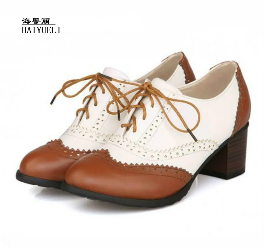 

The New Restoring Ancient Ways Women's Shoes Lace-up Thick Heel Casual Shoes