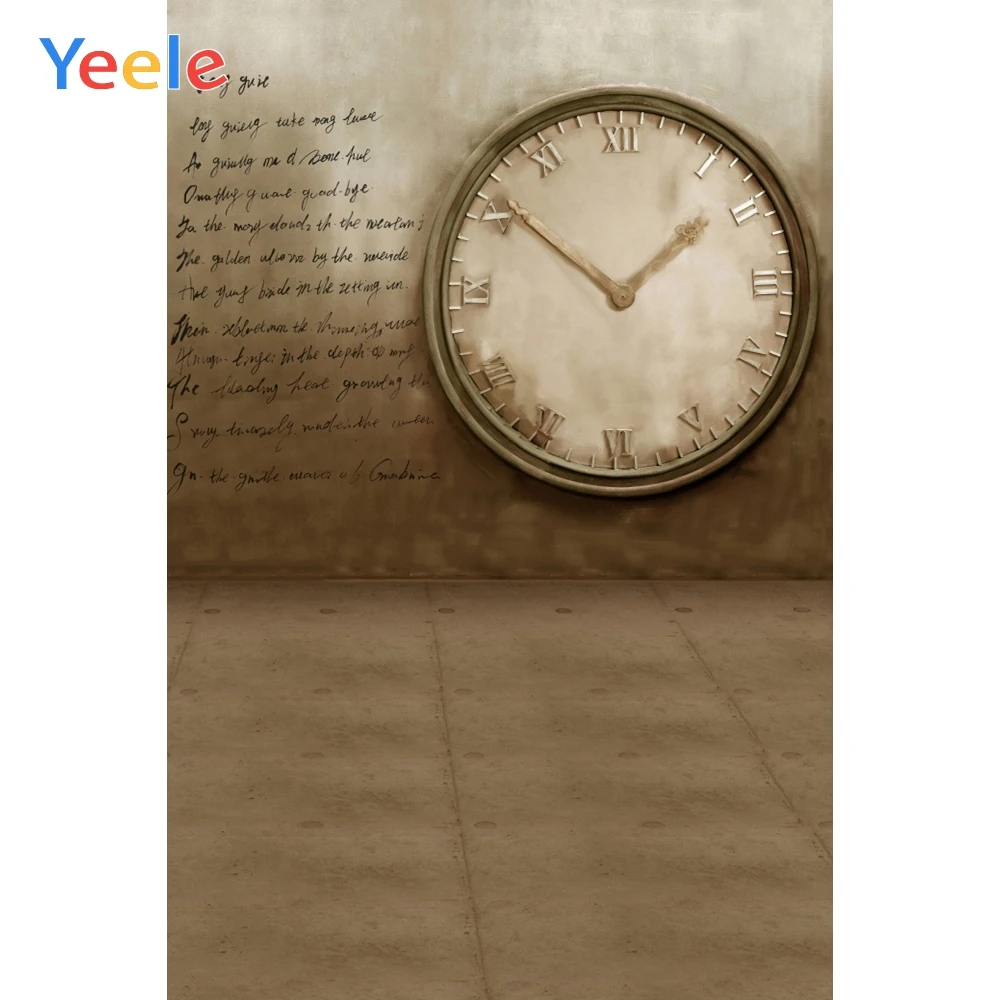 

Yeele Vintage Wall Floor Clock Photography Backgrounds Retro Photographic Backdrops for Photo Studio