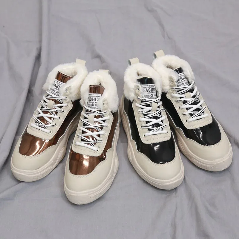 

SAILING LU Sneakers Fashion Platform Spring Autumn Shoes Women Casual Lace Up Shoes Short Plush Shoes Woman Size 35-39 XWC1476