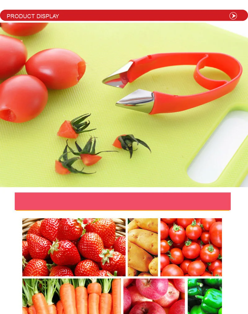 1 шт. красные Клубничные очистители инструмент для посуды томатные стебли устройство фрукты клубничный нож стержень гаджет для удаления кухонного инструмента