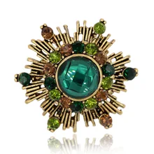 Firework Brooch Pin Crystal Rhinestone Hat Bag Accessory Vintage Antique Gold Tone Fashion Jewelry