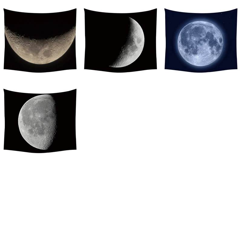 Гобелен с изображением планеты, Настенное подвесное одеяло с изображением Луны, волка, полиэстер, подгонянный, настенный, богемный, прекрасный, настенный гобелен из ткани