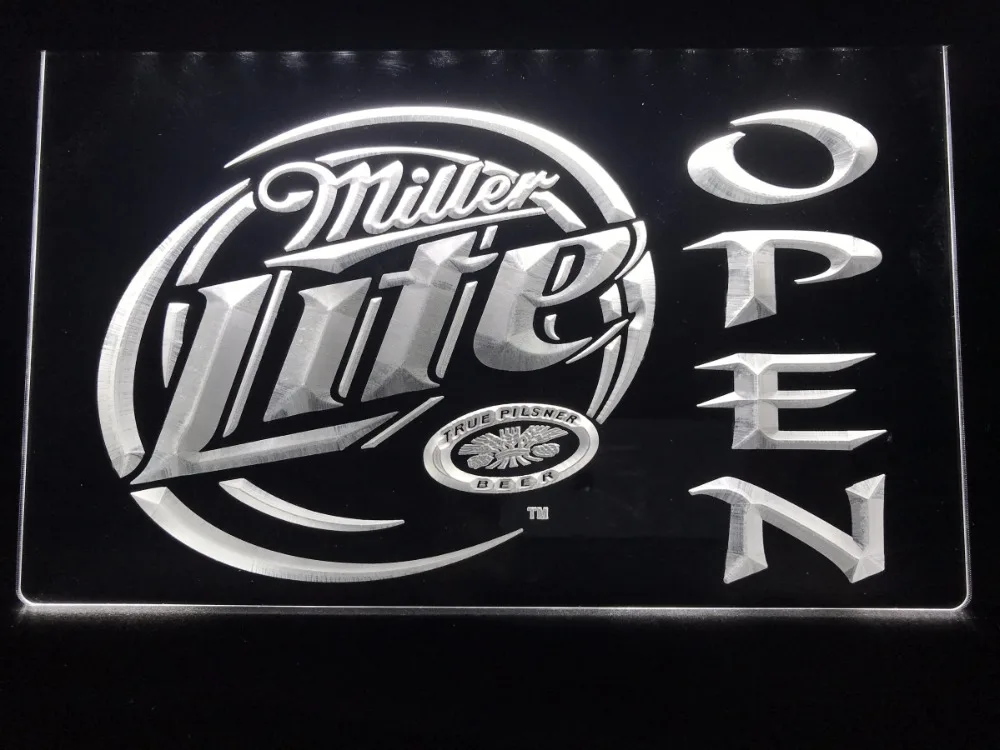 029 Miller Lite/Пиво открытый бар светодиодный неоновый светильник знак|Таблички и