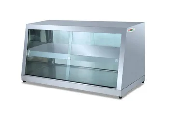 

Glass electric food warmer displayer with 2layer display showcase