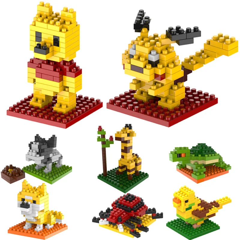 

Anime Mini Animal Figure Game Toy Diamonded Blocks Educational Building Blocks Toys Bricks Game Micro Plastic Toys For Children