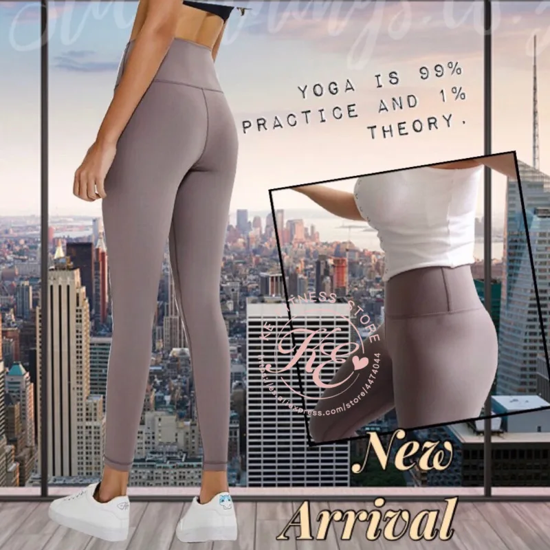 

KE ultra-delgado gris nude rosa cintura alta pantalones yoga mujer alto elastico Slim cadera pantalones ajustados leggings mujer