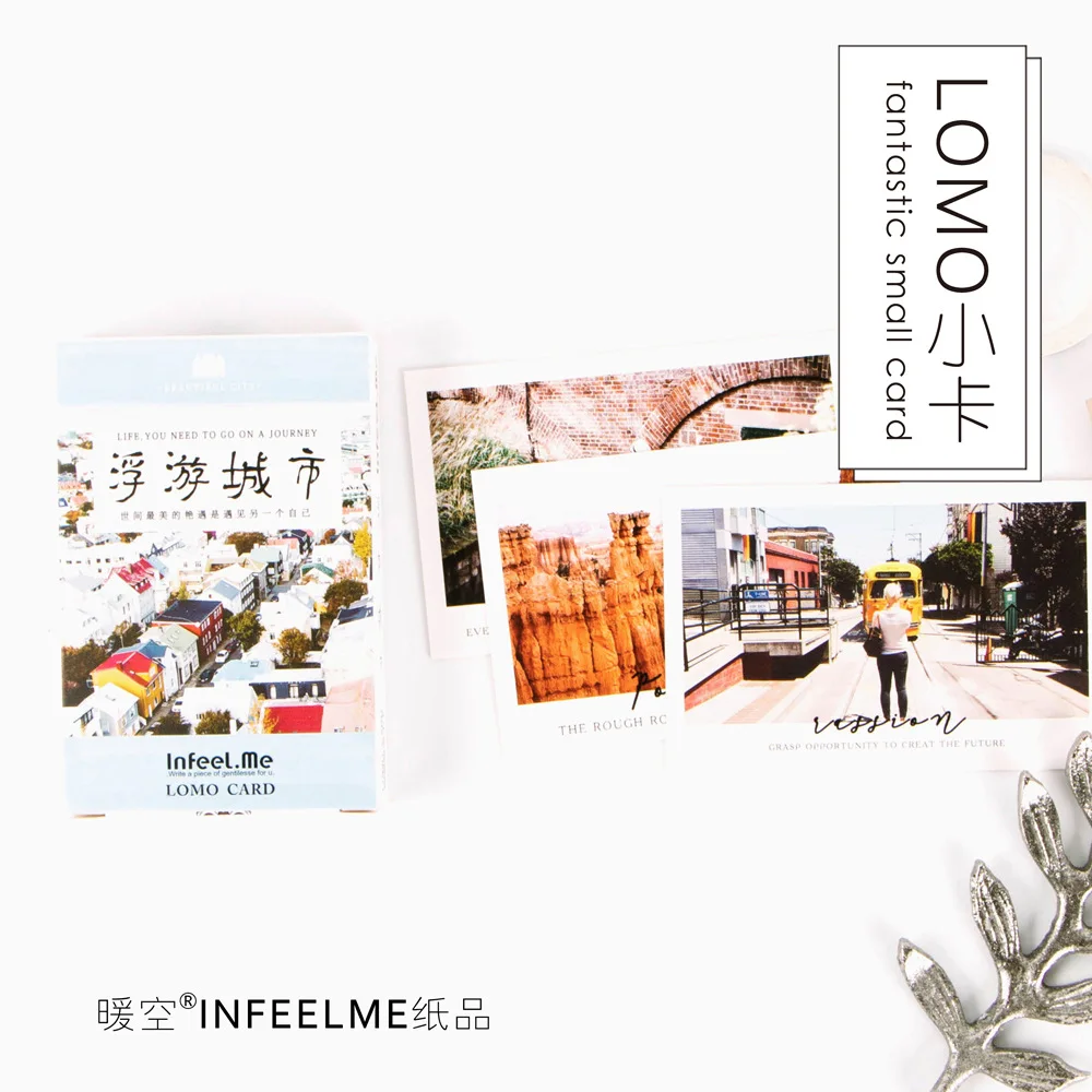 

28Pcs/pack Floating City Greeting Card Mini LOMO Postcard Birthday Letter Envelope Gift Card Set Message Card M0465