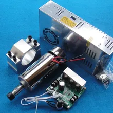 Один набор 400 Вт матовый высокоскоростной с воздушным охлаждением мотор шпинделя с кронштейном регулятор скорости, блок питания для машины шпинделя PCB