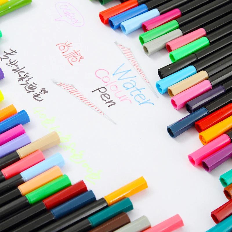 122472100 Color Dual Tip Art Markers Pen Drawing Painting Watercolor Fine Liner Water Based Ink Markers Pen School Supplies