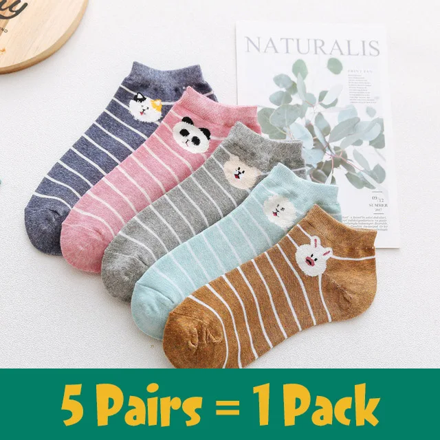 4 пар/упак., семейные Новые забавные хлопковые носки с рисунками для женщин и девочек новые милые мужские носки забавные летние носки с рисунками животных - Цвет: 5 Pairs-5